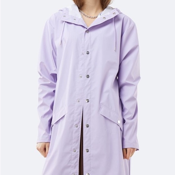 NWT Rains Long Jacket in Lavender - Picture 5 of 7
